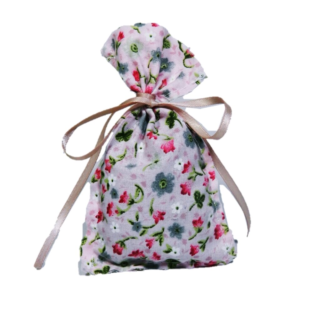 Saculet cadou, Lavandiere, umplut cu flori de lavanda, 9 cm, multicolor