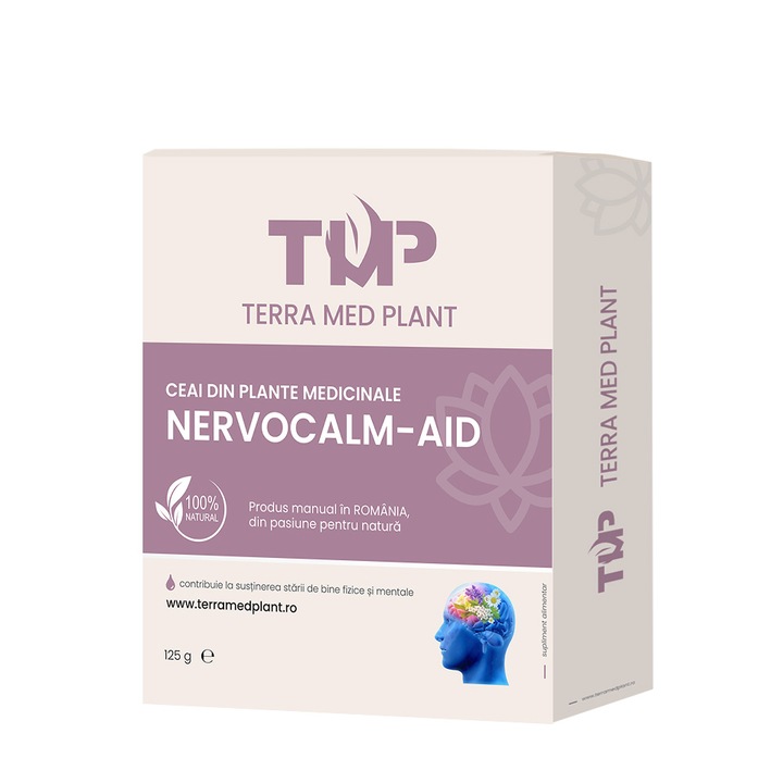 Ceai din plante medicinale Nervocalm-Aid 100% Natural Terra Med Plant 125 g