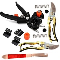 set aparat profesional cleste altoit 3 lame 2 foarfece gradina cutit altoit drept imagen 44_0_
0