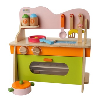 Bucatarie din lemn pentru copii, cu accesorii, Kitchenette - Krista® Bucatarie din lemn pentru copii, cu accesorii, Kitchenette - Krista®