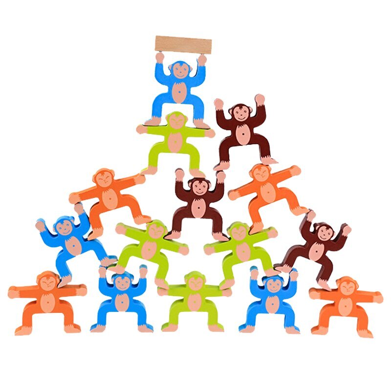 Joc de indemanare, maimute acrobate din lemn, Monkey Balance - KABI0041