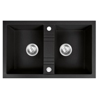 chiuveta bucatarie din granit - ferro mezzo ii patrat - dubla cuva 78x48 cm culoare grafit mat imagen 8_0_
0