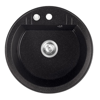 Chiuveta granit Ferro 1 cuva rotunda 51 cm grafit lucios Chiuveta granit Ferro 1 cuva rotunda 51 cm grafit lucios