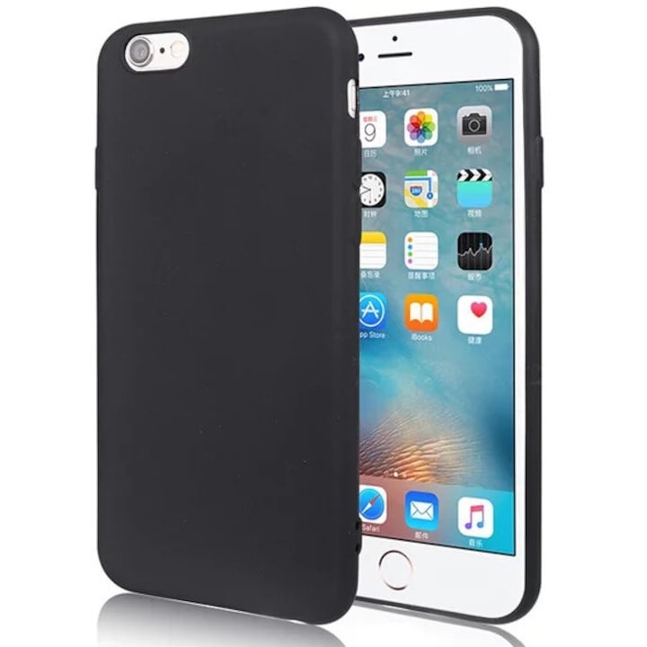 Apple iPhone 7 / 8 / SE2 / SE3 (4.7) fekete MATT vékony szilikon tok