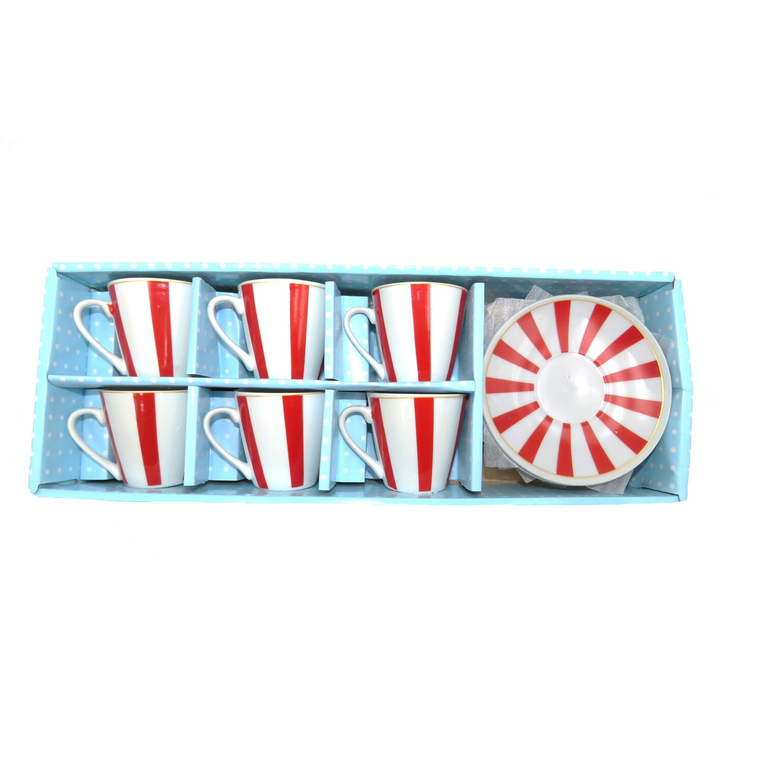 Set 6 cesti, dungii rosii, 5 cm