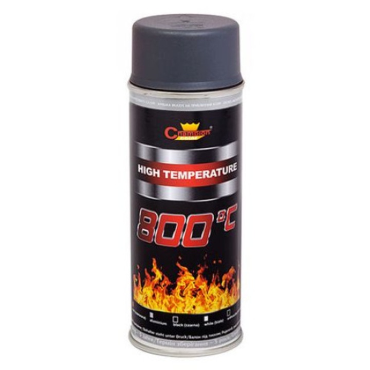 Spray vopsea Profesional Rezistent Termic GRI ANTRACIT 800°C 400ml,uscare rapida
