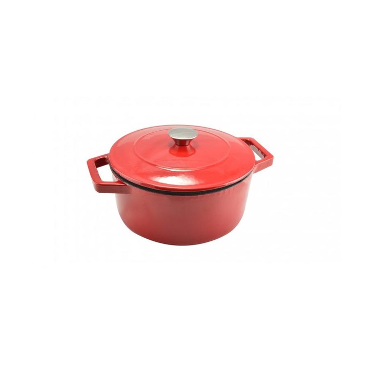 Perfect Home 12968 Zománcozott öntöttvas lábas 24 cm 4 literes piros