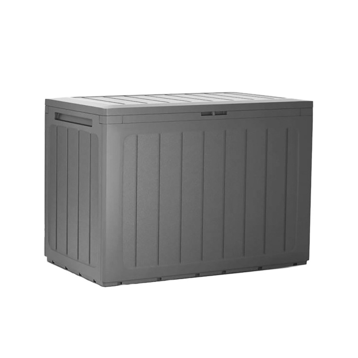 Кутия за съхранение, имитация на дървесина,Сив, 190 литра, 78 x 43.8 x 55.5 см
