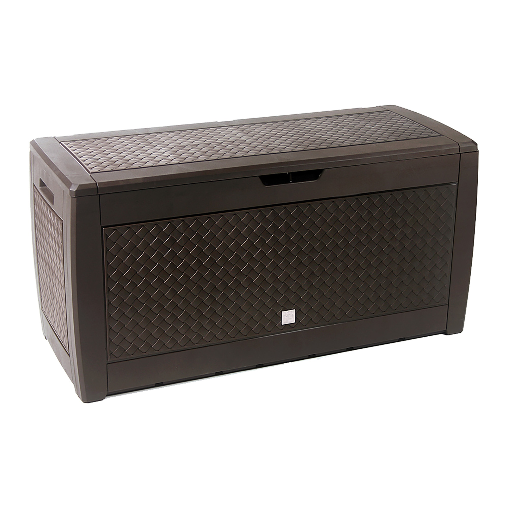 Lada depozitare, finisaj imitatie impletitura de bambus - “Matuba”, maro terra d`ombra, 310 litri, cm 119 x 48 x 60h