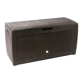 Lada depozitare, finisaj imitatie impletitura de bambus - “Matuba”, maro terra d`ombra, 310 litri, cm 119 x 48 x 60h Lada depozitare, finisaj imitatie impletitura de bambus - “Matuba”, maro terra d`ombra, 310 litri, cm 119 x 48 x 60h