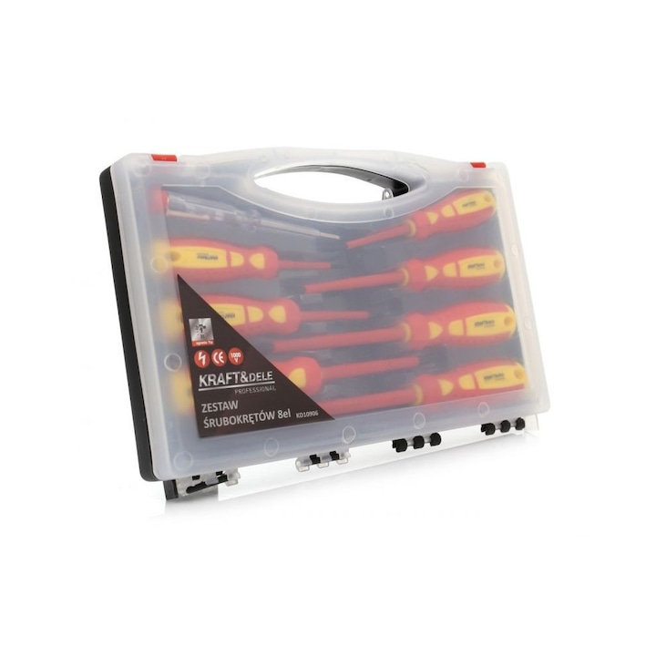 Комплект електрически отвертки, Kraft&Dele KD10906, 8 елемента, 1000 V