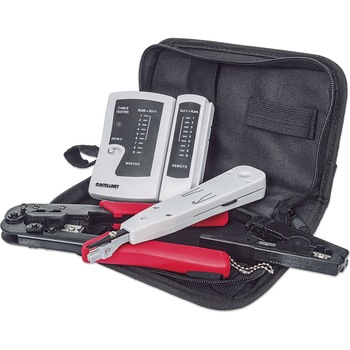 Trusa scule retea Intellinet, 4 piese, un tester de cablu de retea, cleste sertizare, un instrument fixare/taiere cablu in slot si un instrument de decapare cu cutter, 780070 Trusa scule retea Intellinet, 4 piese, un tester de cablu de retea, cleste sertizare, un instrument fixare/taiere cablu in slot si un instrument de decapare cu cutter, 780070