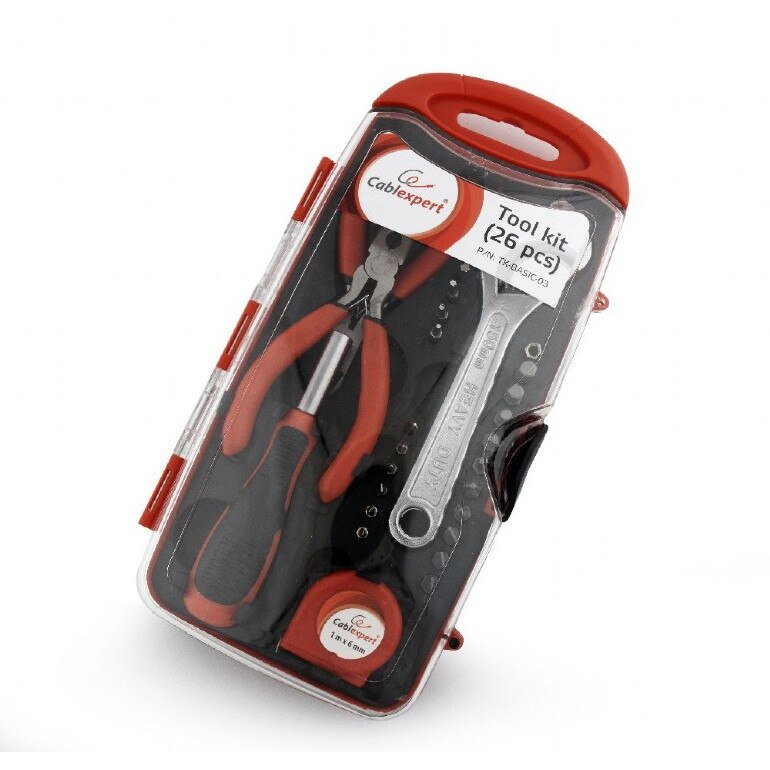 Trusa scule Gembird, 26 piese, varfuri de surubelnita, surubelnita, patent, sfic, cheie reglabila, TK-BASIC-03