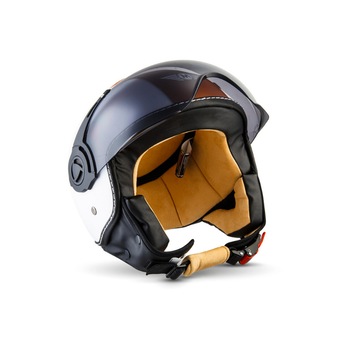 Casca scuter Moto R2, Moto, Termopolimer/Piele vegana, Alb, L Casca scuter Moto R2, Moto, Termopolimer/Piele vegana, Alb, L