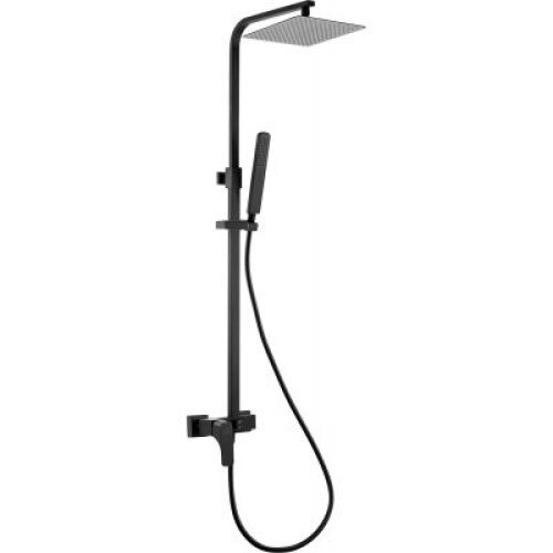 Set de dus Hiacynt NAC N1QM cu baterie, para de dus si dispersor fix, finisaj negru