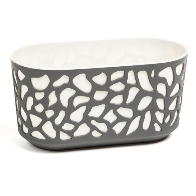 Ghiveci pentru flori Lamela, Duet, 60x19.5x20.5 cm, antracit/crem