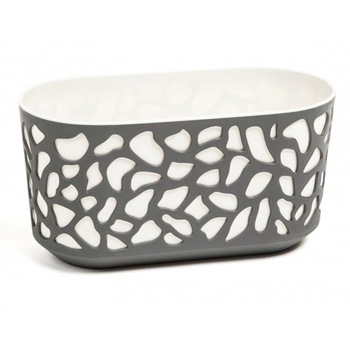 Ghiveci pentru flori Lamela, Duet, 40x19.5x20.5 cm, antracit/crem Ghiveci pentru flori Lamela, Duet, 40x19.5x20.5 cm, antracit/crem