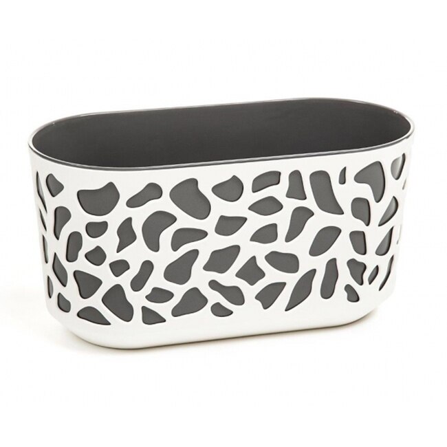 Ghiveci pentru flori Lamela, Duet, 40x19.5x20.5 cm, crem/antracit