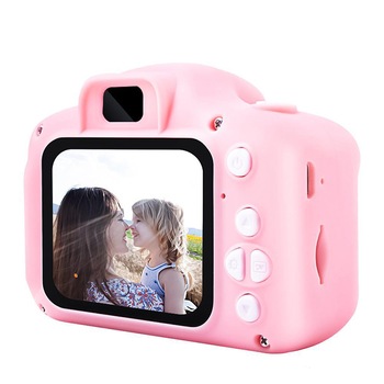 Mini aparat foto SIKS® pentru copii, Full HD AIX , Digital camera Record LCD, 2.0 inch, AVI , jpg, Micro SD, View 140, memorie interna 128M, rezistent la apa, culoare roz