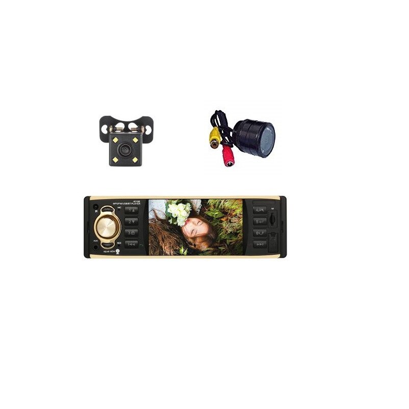 Set Dvd player 1 din cu Camera Fata si Camera Spate, Usb, Radio, Bt, Gold Edition