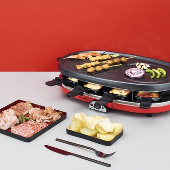 Plita Grill/Raclette electrica profesional H.Koenig RP418, 4 in1 multifunctional,piatra naturala,temperatura reglabila,1500 W, plita detasabila, 8 persoane Plita Grill/Raclette electrica profesional H.Koenig RP418, 4 in1 multifunctional,piatra naturala,temperatura reglabila,1500 W, plita detasabila, 8 persoane