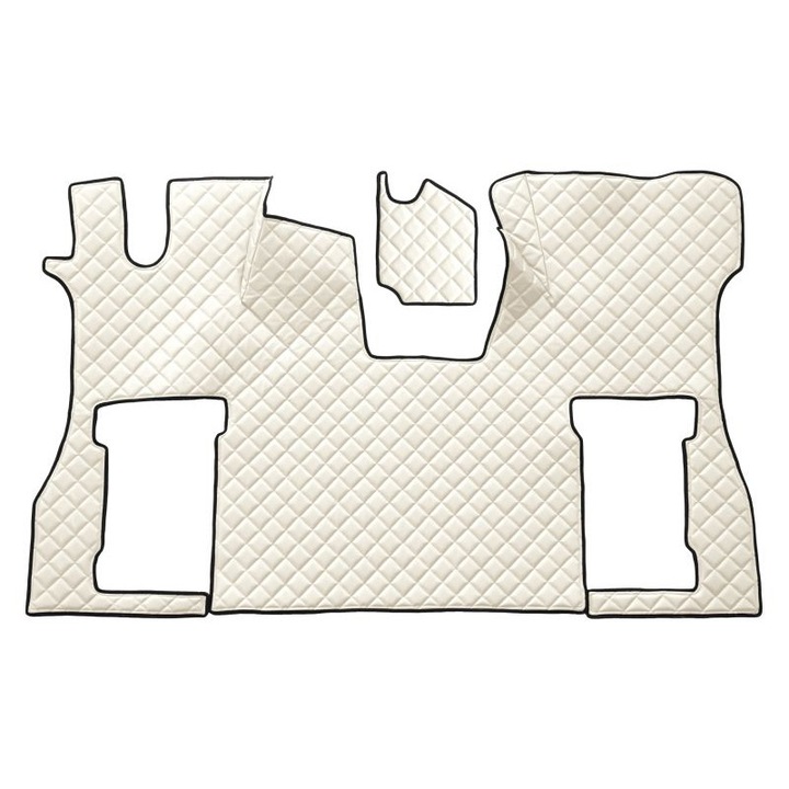 2 db F-Core teherautó szőnyeg készlet, Bőr-ECO, SCANIA L, P, G, R, S, 2016+, pneumatikus utasülés, Bézs