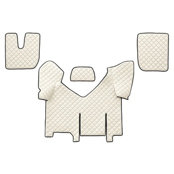 Set 4 covorase camion F-Core, Piele-ECO, pentru IVECO STRALIS, transmisie automata, versiune cu frigider, Bej Set 4 covorase camion F-Core, Piele-ECO, pentru IVECO STRALIS, transmisie automata, versiune cu frigider, Bej