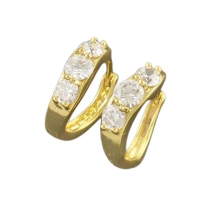 Gold filled arany fülbevaló, cirkónia kövekkel GP0181