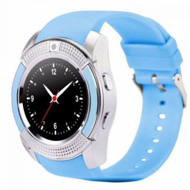 EDAR SWR03 okosóra, lépésszámláló, telefonkönyv, Facebook/WhatsApp értesítések, stopper, 1,3 MP, micro SIM, Bluetooth 3.0, kék
