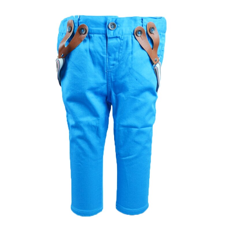 Pantaloni casual, baieti, Vitamins, cu bretele, uni, Albastru