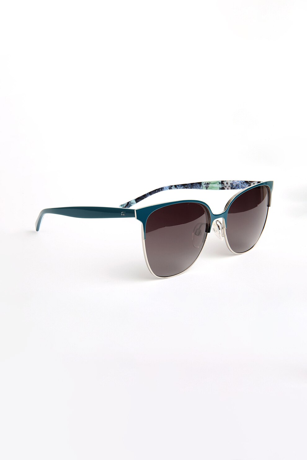 Ana Hickmann, Ochelari de soare clubmaster cu logo discret, Turcoaz, 58-16-150 Standard