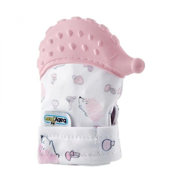 Бебешка ръкавичка за никнене на зъбки Scratch Gloves HedgeHog Pink