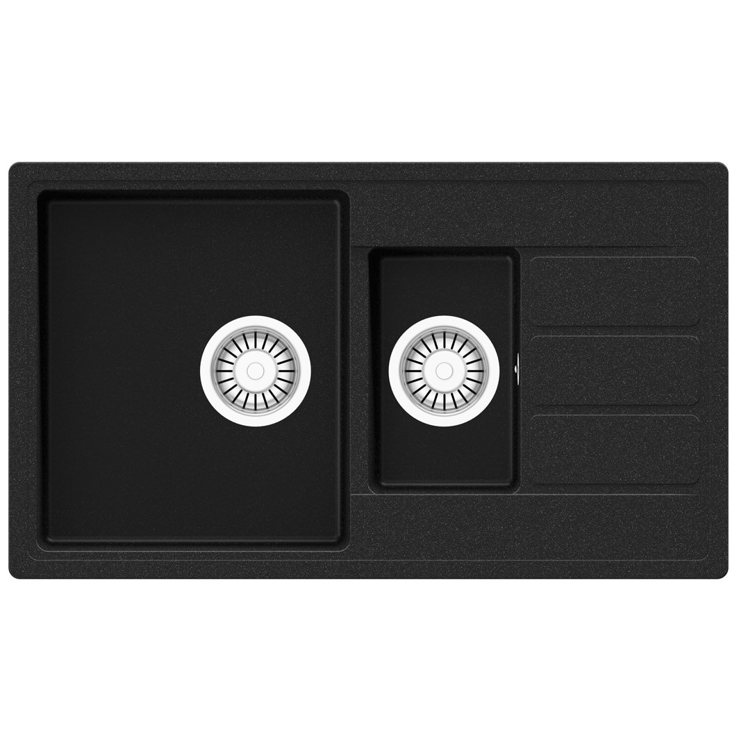 Chiuveta tegranit Teka Comfor 60 B-TG, 760x440mm, reversibila, Schwarz Metallic