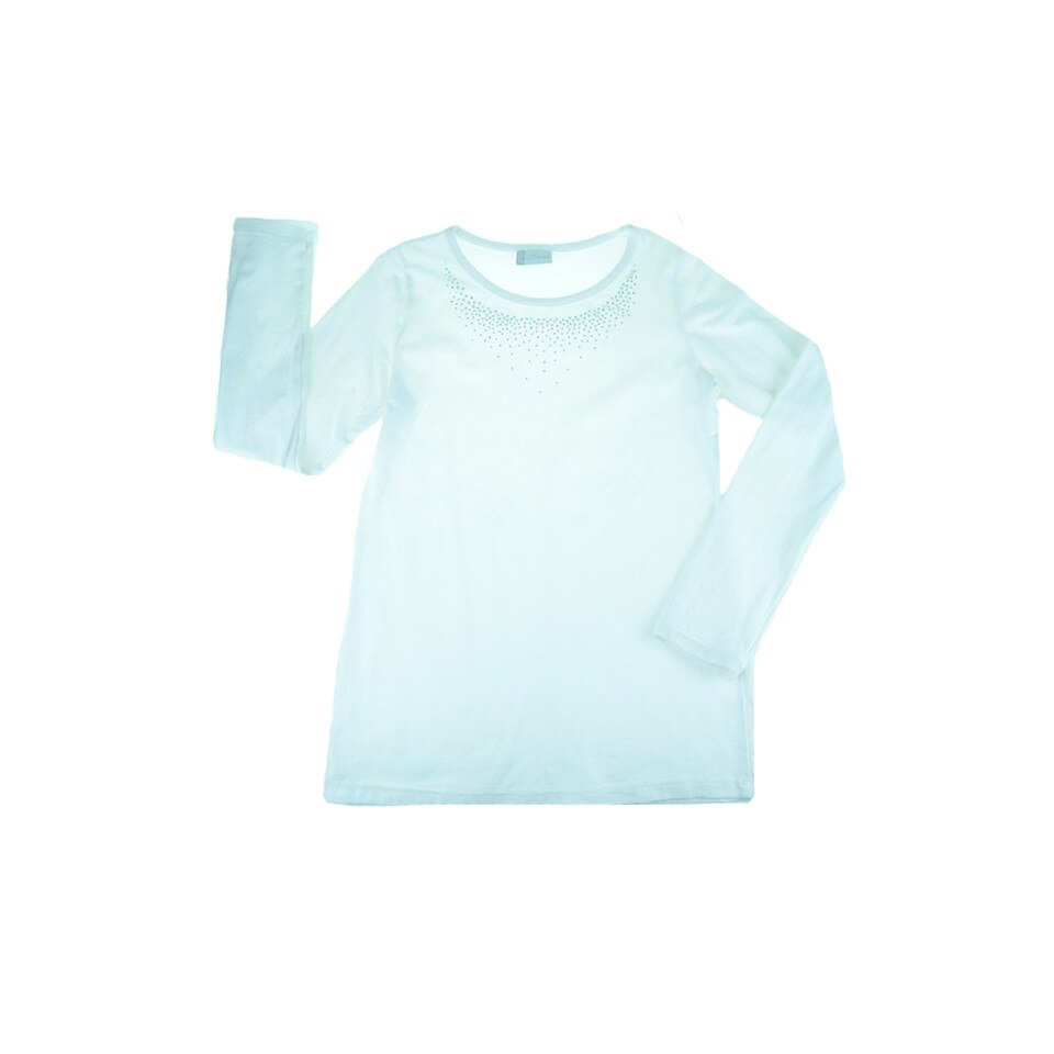 Bluza eleganta cu maneca lunga pentru fete Atut A-5106, Alb, 146