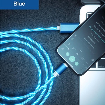 Cablu Magnetic Luminat ALBASTRU de incarcare cu Flux Luminos iPhone, USB Type C si MicroUSB, 3 Conectori SFDSRO Cablu Magnetic Luminat ALBASTRU de incarcare cu Flux Luminos iPhone, USB Type C si MicroUSB, 3 Conectori SFDSRO