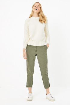 Marks & Spencer, Pantaloni chino cu croiala conica, Verde militar
