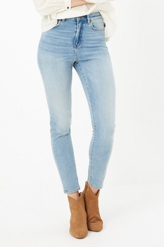 Marks & Spencer, Blugi slim fit cu talie inalta Harper, Albastru lavanda/Alb prafuit Marks & Spencer, Blugi slim fit cu talie inalta Harper, Albastru lavanda/Alb prafuit