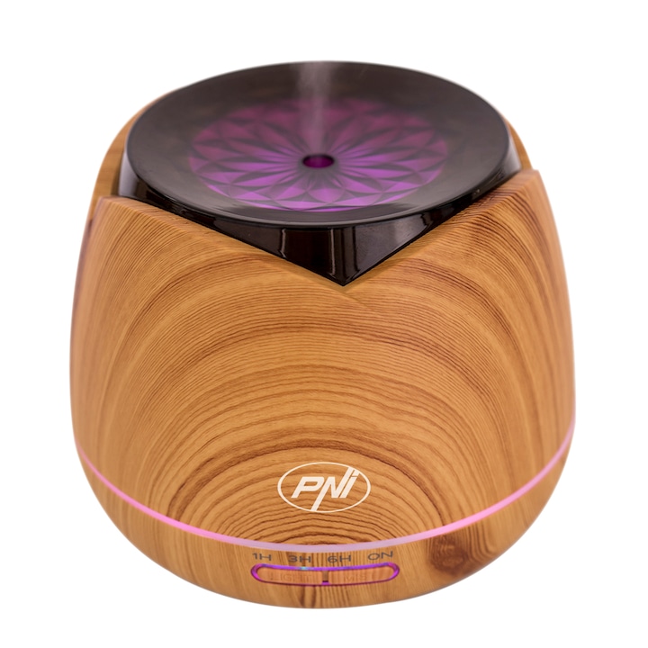 PNI HU180 Wood Grain Ultrahangos Fa hatású Aroma Diffúzor, 7 színű, LED fénnyel