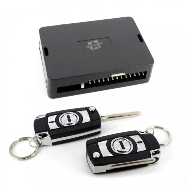 Modul inchidere centralizata Carguard, 2 bucati telecomenzi tip briceag, 12V, negru