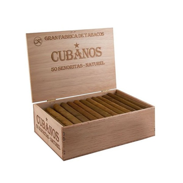 Tigari de Foi Cubanos Senoritas Naturel cutie lemn 50 bucati