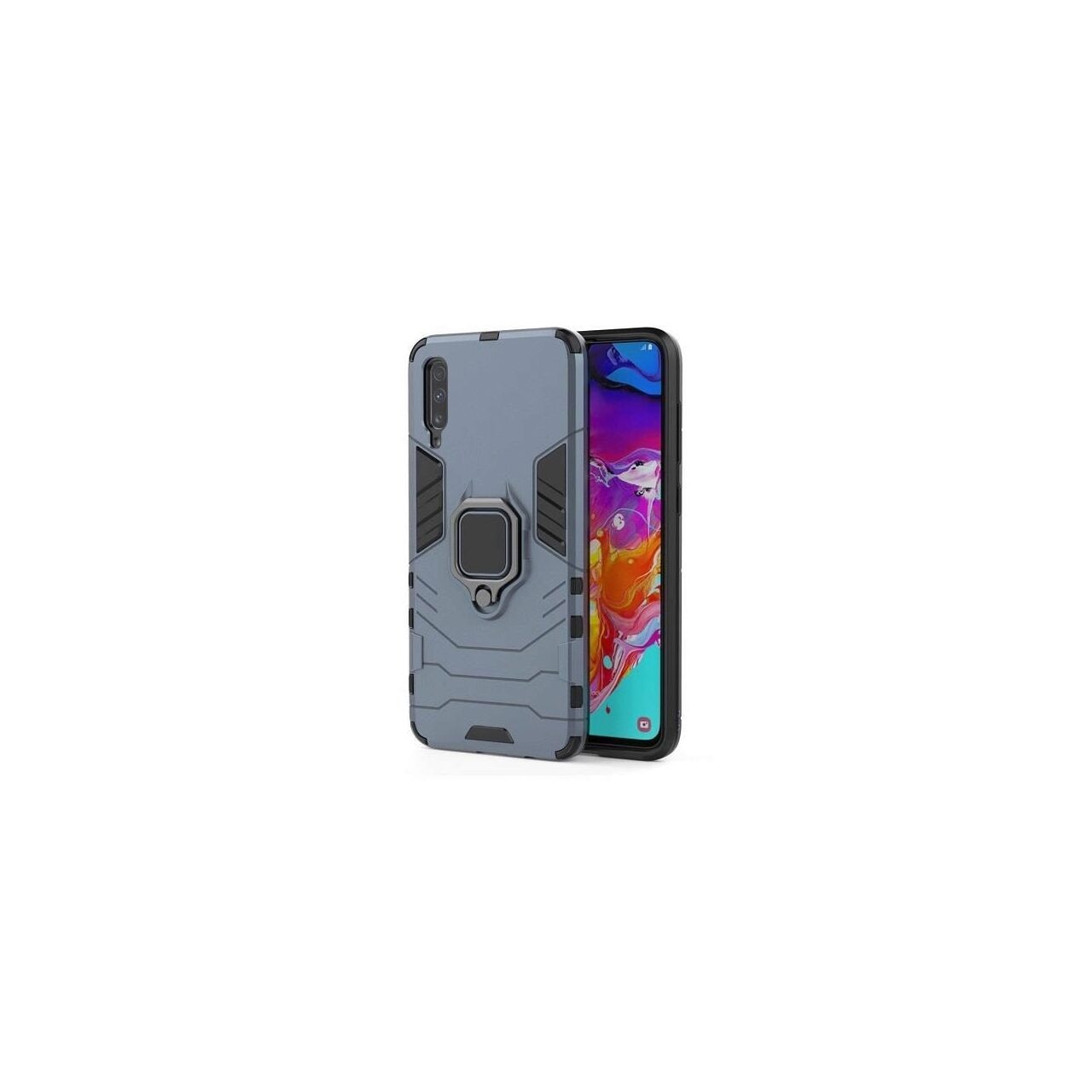 Husa Carcasa Samsung Galaxy A70,Galaxy A70s - iberry Hybrid Rugged Ring Blue