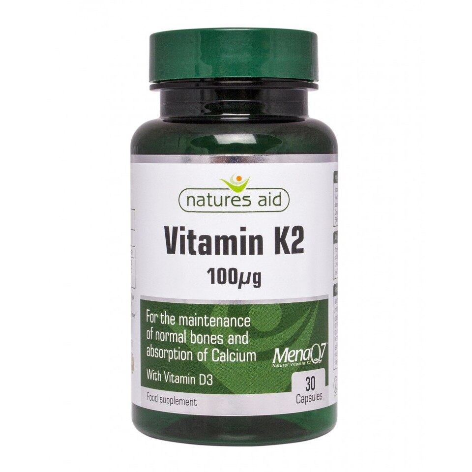Vitamina K2 cu Vit. D3 Natures Aid, 30 capsule vegetale