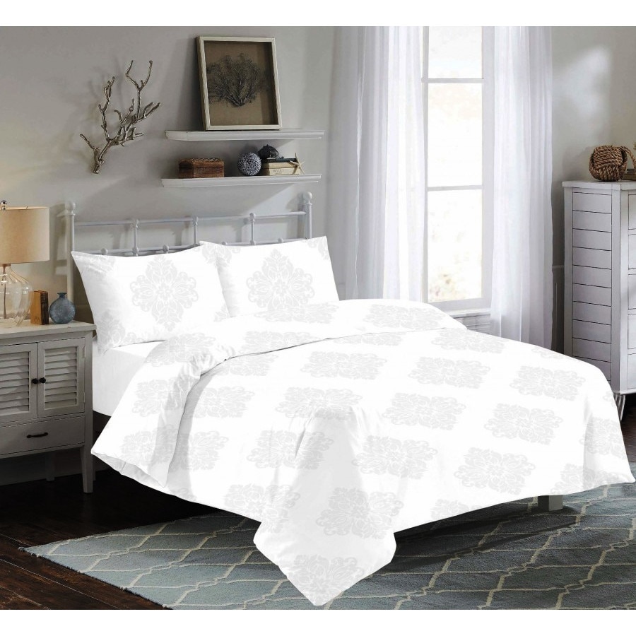 Lenjerie de pat dublu bumbac 100% 4 piese, ValleRossa, Karla White
