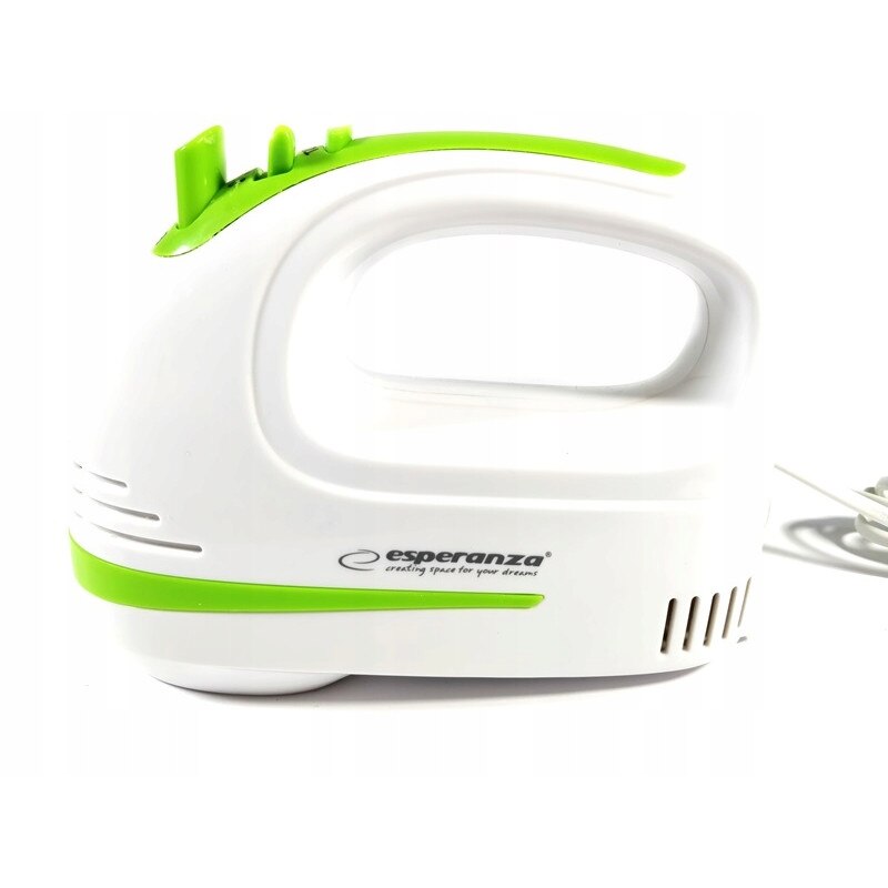 Mixer de Mana Esperanza, Putere 400 W, 5 Trepte de Viteza, Functie Turbo, Accesorii Incluse, Alimentare 220 - 240 V, Design Ergonomic, Alb&Verde