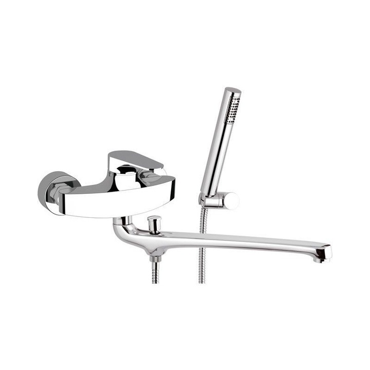 OMEGA смесител, вана, дълъг смесител с маркуч и душ слушалка