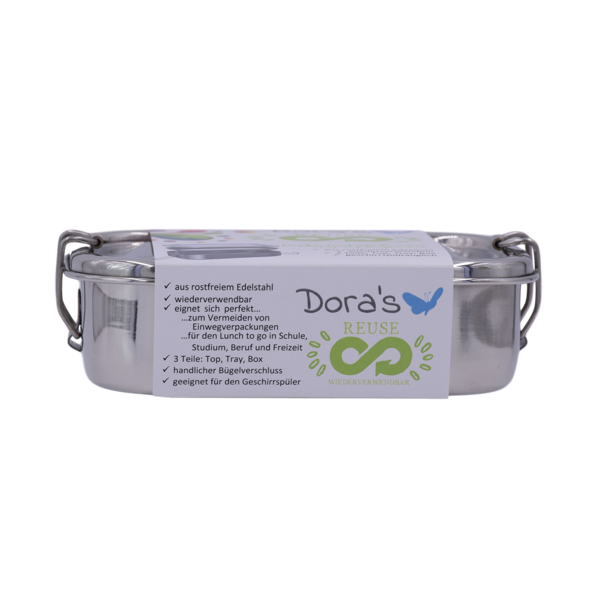 Cutie pranz Dora, inox, 18x12x5 cm