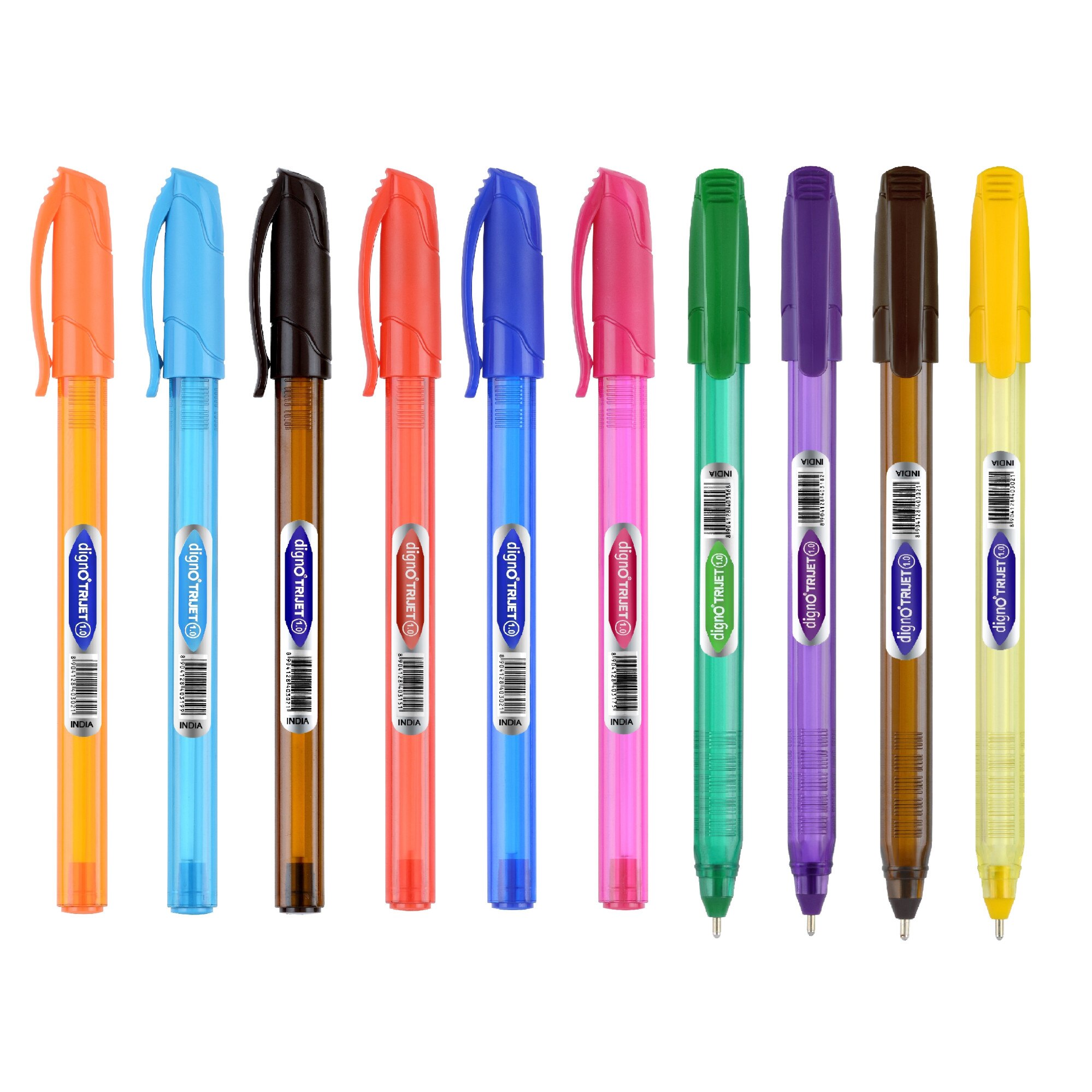 Pix fara mecanism, Trijet Trcop Digno, Multicolor, varf 0.7 mm, 10 culori/set