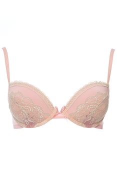 Sutien din microfibra si dantela, cu burete subtire gradual, Intimamoda 6014, Roz pudrat Sutien din microfibra si dantela, cu burete subtire gradual, Intimamoda 6014, Roz pudrat