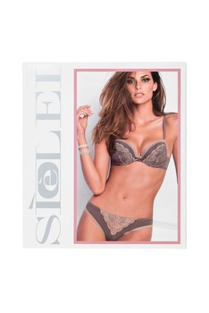 Sutien din microfibra si dantela, cu burete subtire gradual, Intimamoda 6014, Gri Sutien din microfibra si dantela, cu burete subtire gradual, Intimamoda 6014, Gri