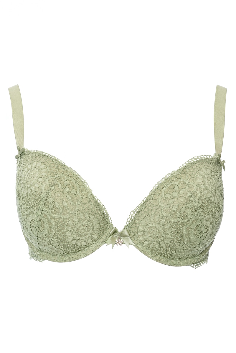 Sutien din dantela, cu burete subtire gradual, Intimamoda 5584, Verde